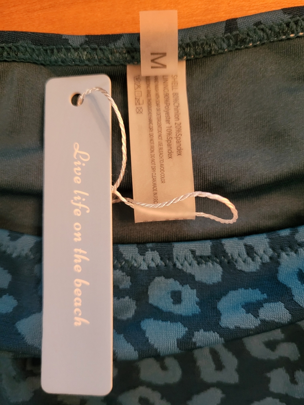 Live Life On The Beach High-Waist Blue Leopard Print Bikini Set M - Picture 2 of 8